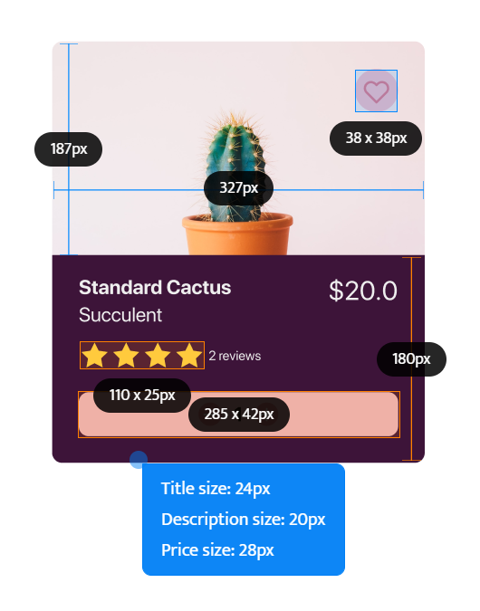 Hold dimensions on screen